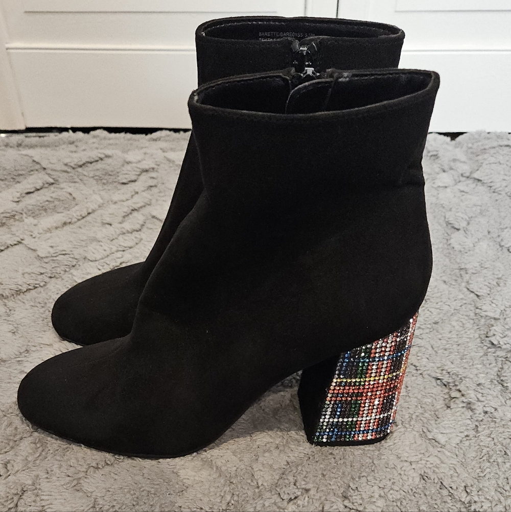 Betsey Johnson Black Ankle Boots with Side Zipper